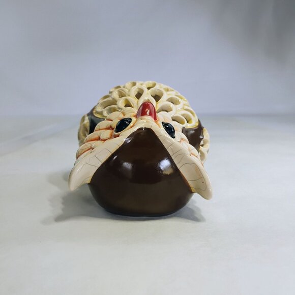 Vintage Owl Tea Light Candle Holder Ceramic Retro Style Home Art Decor - Picture 5 of 10